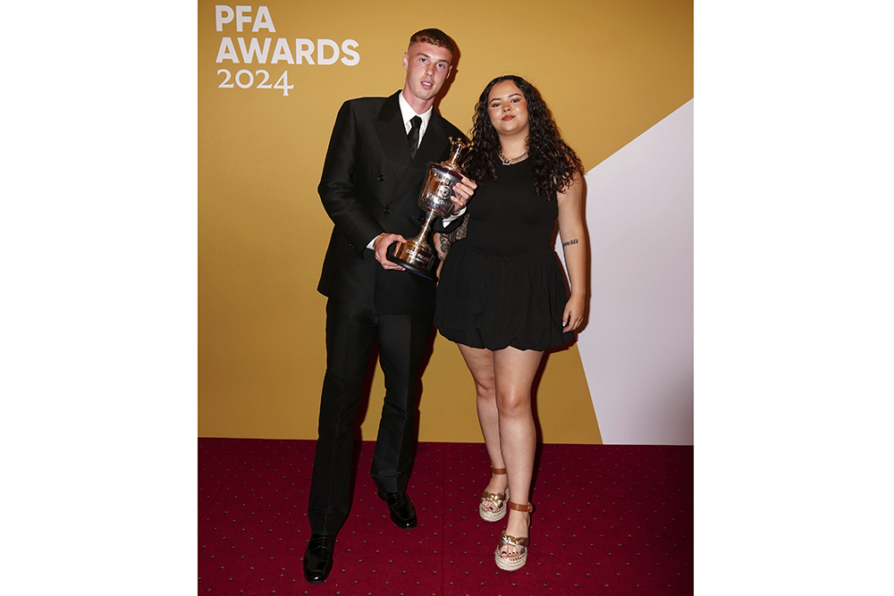 Britain PFA Player Awards: Cole Palmer and his sister Hallie pose after winning the PFA Young Player of the Year award